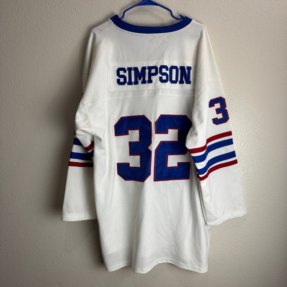 Vintage Mitchell Ness O.J. Simpson 32 Buffalo Bills Long Sleeve Jersey Size 54 - Picture 7 of 11